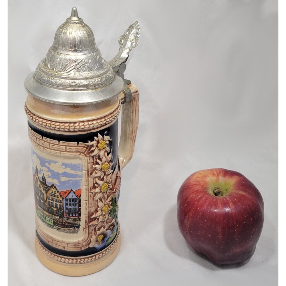 W. Germany - Original Gerzit Gerz #9 Frankfurt German Beer Stein with Lid
